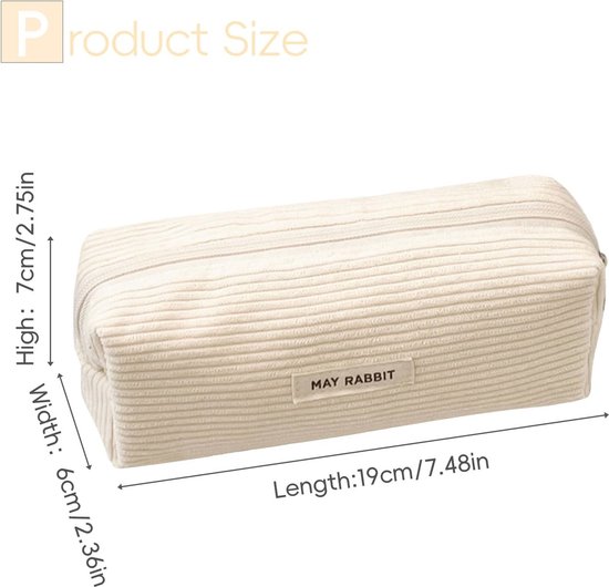 Moderne corduroy pennenetui met grote opbergcapaciteit voor school en reizen van KawaiiPenShop — afbeelding 2