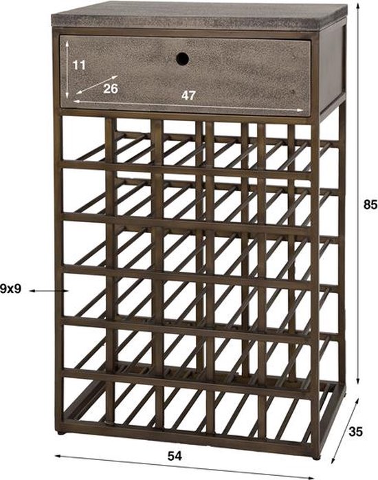 Collection Hoyz - Cave à Vin Ferro 1 Tiroir - Bronze Antique