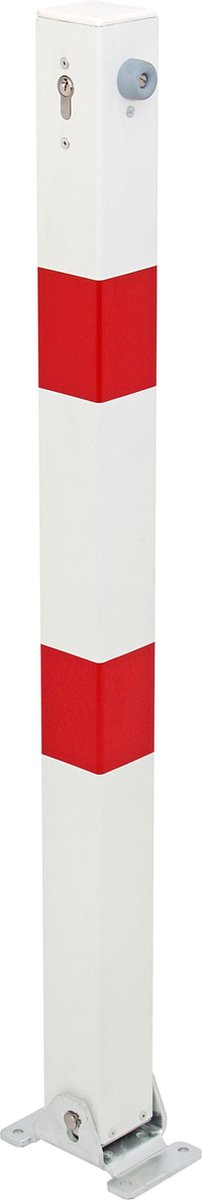 Alberts 780609 afzetpaal Klappy | naar keuze in verschillende uitvoeringen | om op te schroeven, neerklapbaar | wit | paal 70 x 70 mm | hoogte boven de grond 100 cm