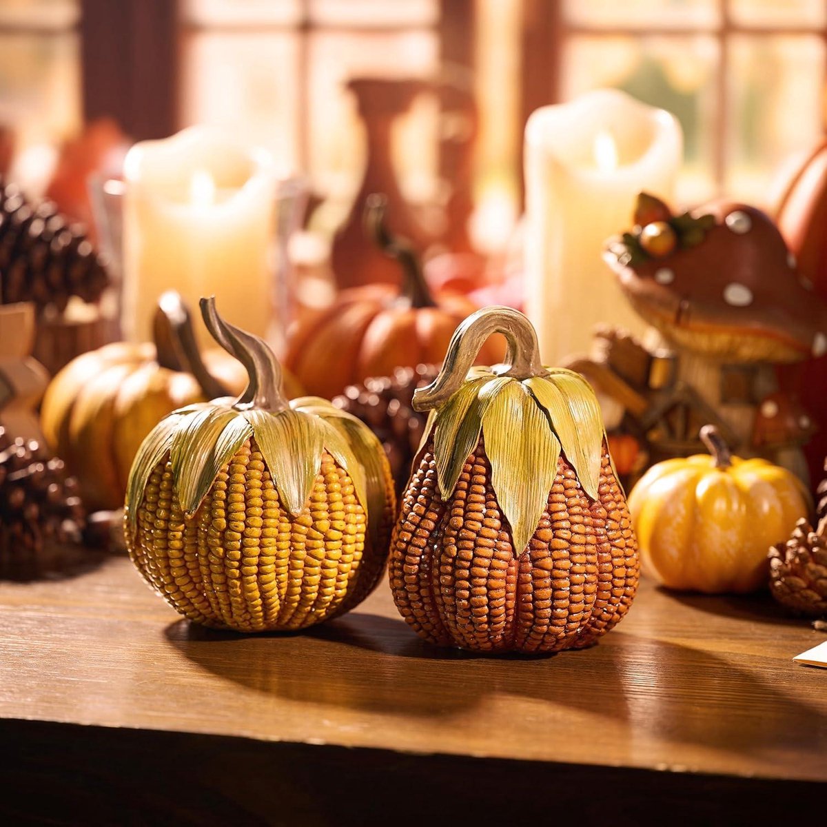 Set Van 24 Fluvelen Pompoenen – Herfstdecoratie Voor Halloween En Thanksgiving