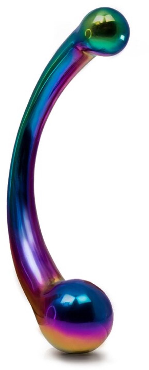Black Label - The Rainbow Curvy - Dubbelzijdige Metalen Dildo - RVS