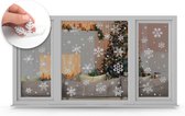 Q2P - Kerst Raamstickers - Zilveren Sneeuwvlokken - Sneeuwvlok - Zilver - Raamdecoratie - Stickers - Raamversiering - Kerst – 110 Stuks