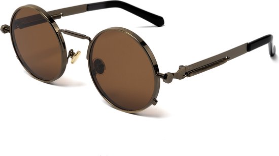 2025 Vintage Luxus Metall Sonnenbrille für Männer Frauen Braun/Blau Oval Rahmen
