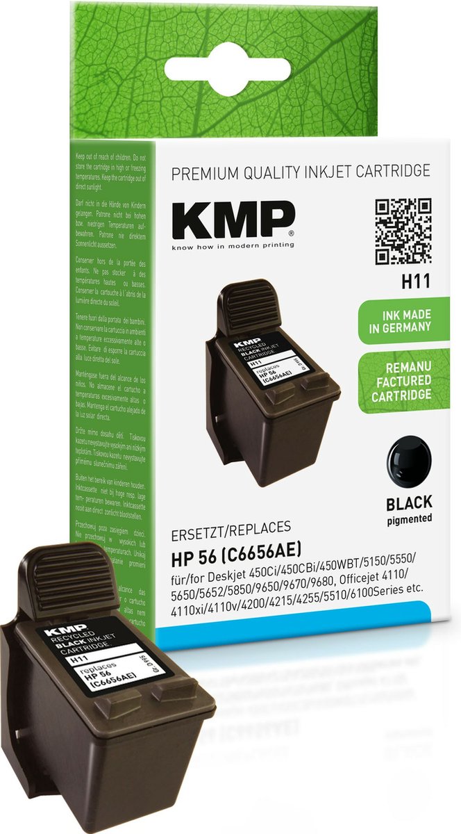 KMP Inkt vervangt HP 56 Compatibel Zwart H11 0995,4561