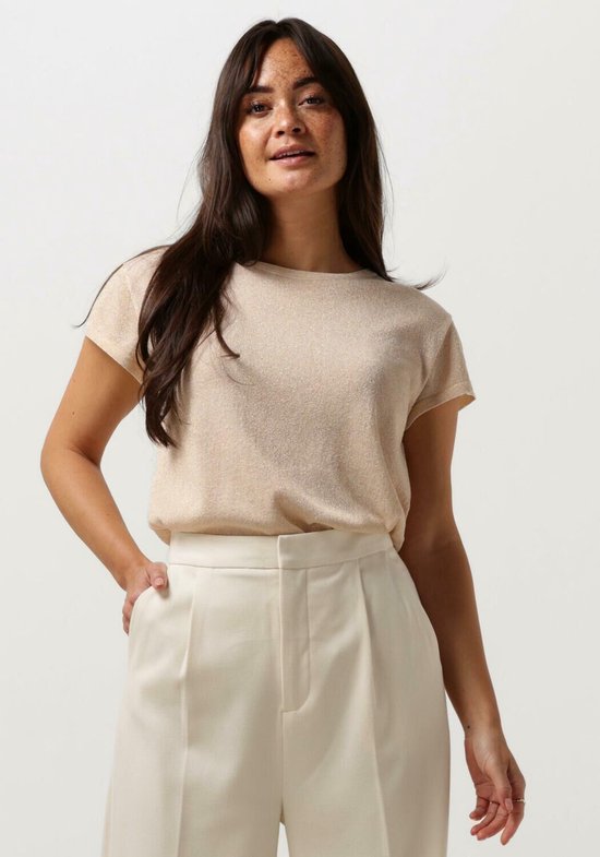 Minus Carlina Knit Tee Tops & T-shirts Dames - Shirt - Goud - Maat S