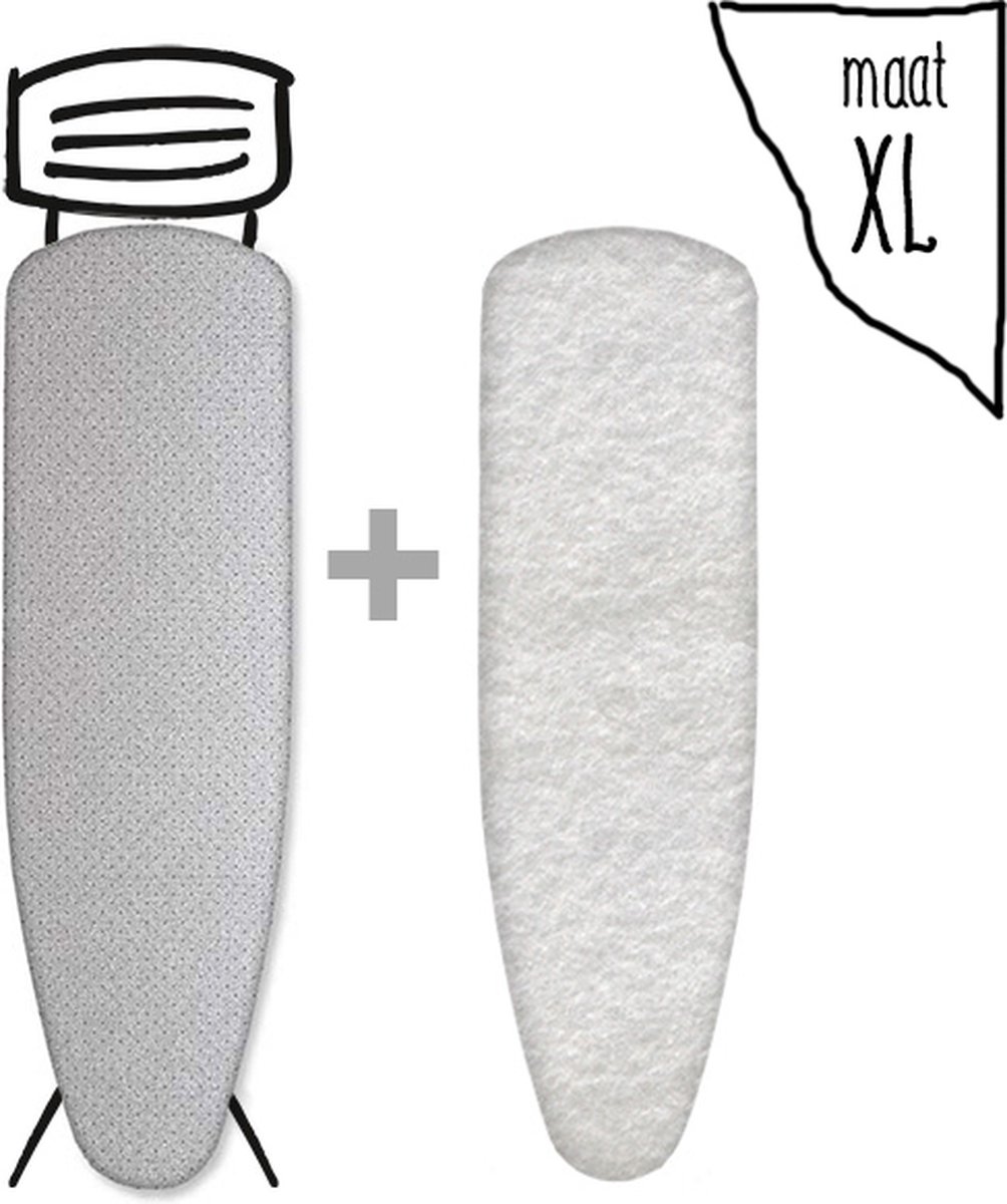 Goedkoopste Leuke Strijkhoezen - Strijkplankhoes met Molton - Metallic Zilver - Maat XL