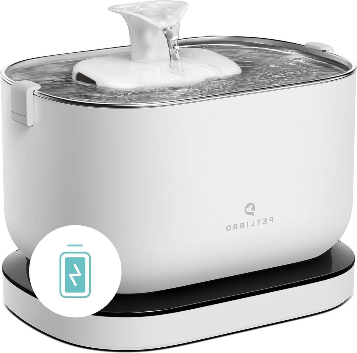 Waterfontein draadloos met bewegingsmelder – Witte Kattenwaterfontein op batterijen – Voor Katten Waterfontein draadloos met bewegingsmelder – Witte Kattenwaterfontein op batterijen – Voor Katten