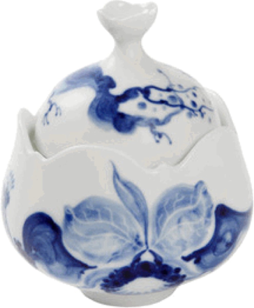 Suikerpot | Meissen | Blauwe Orchidee