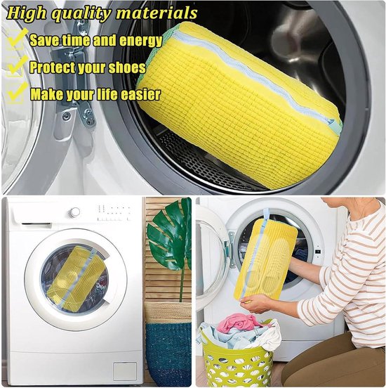 ecooe Waszak voor Schoenen in Wasmachine, 2 Stuks Waszakken, Herbruikbaar Wasnet met Ritssluiting, Wasmachinewaszakken voor Sneakers,Beha, Sokken