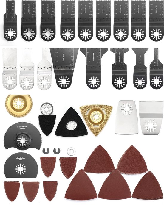 100-delige multitoolzaagbladen - accessoireset voor oscillerende ...