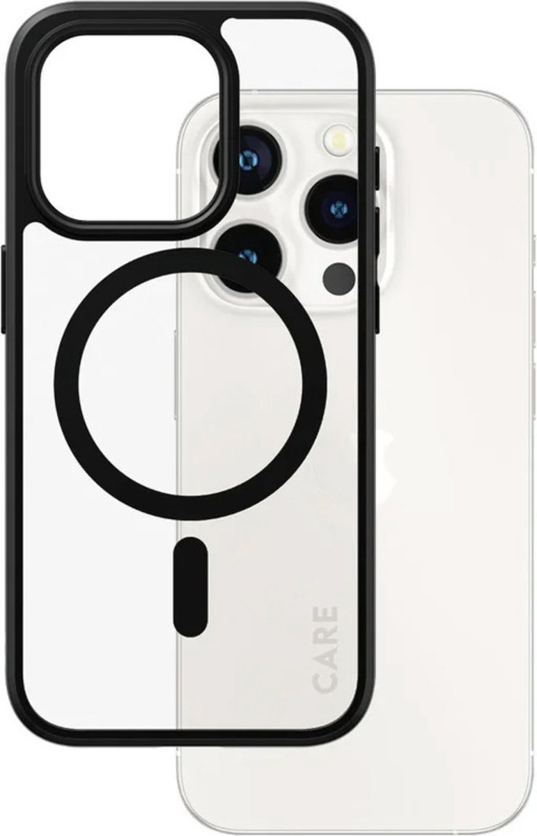 CARE by PanzerGlass Flagship Case - Transparant Urban Combat w. - Zwart MagSafe iPhone 15 Pro