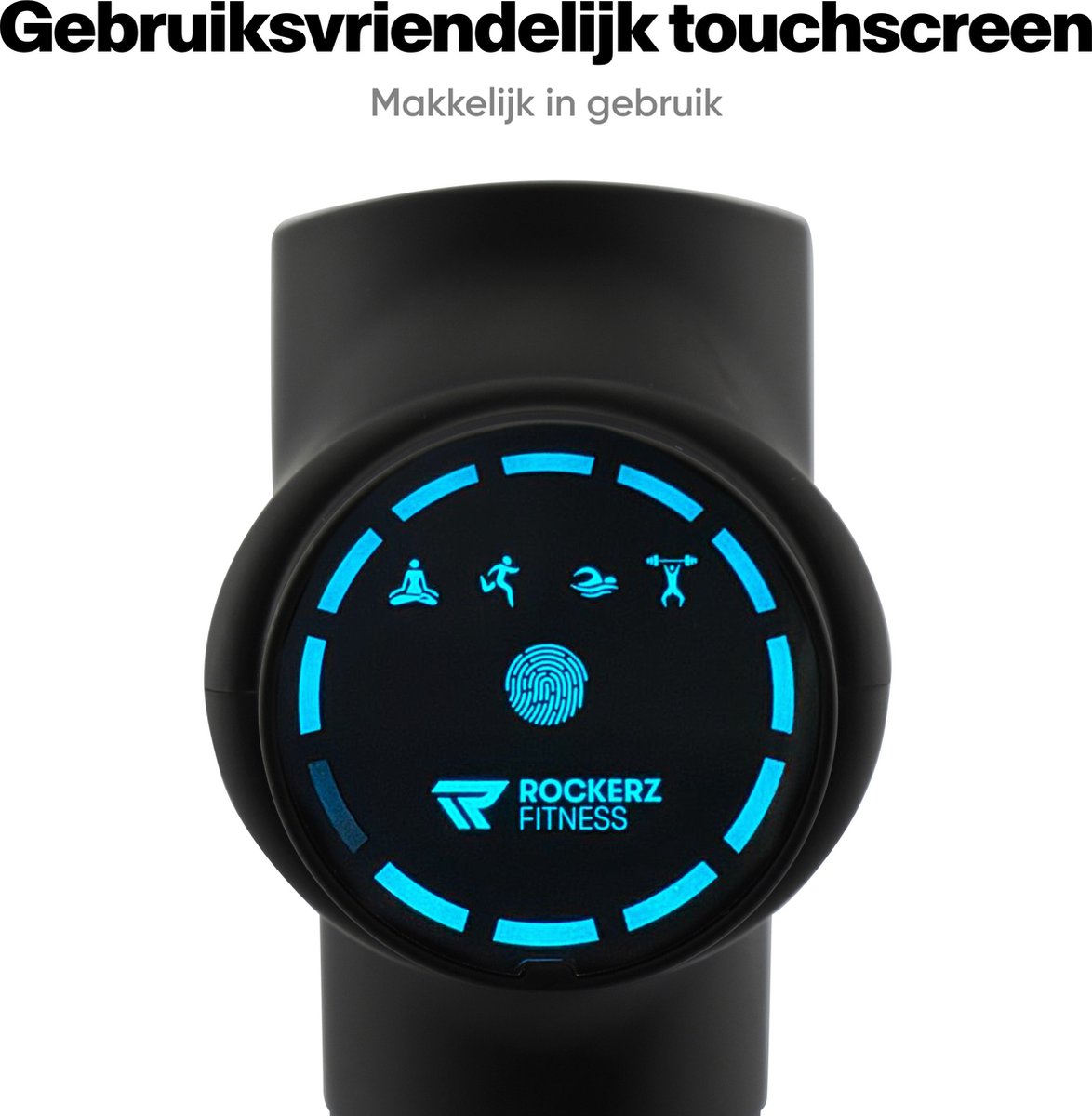 Afbeelding 3 van Rockerz Massage gun - Premium Massage Apparaat - Massage gun professioneel - Inclusief 15 opzetstukken en koffer - Massage pistool