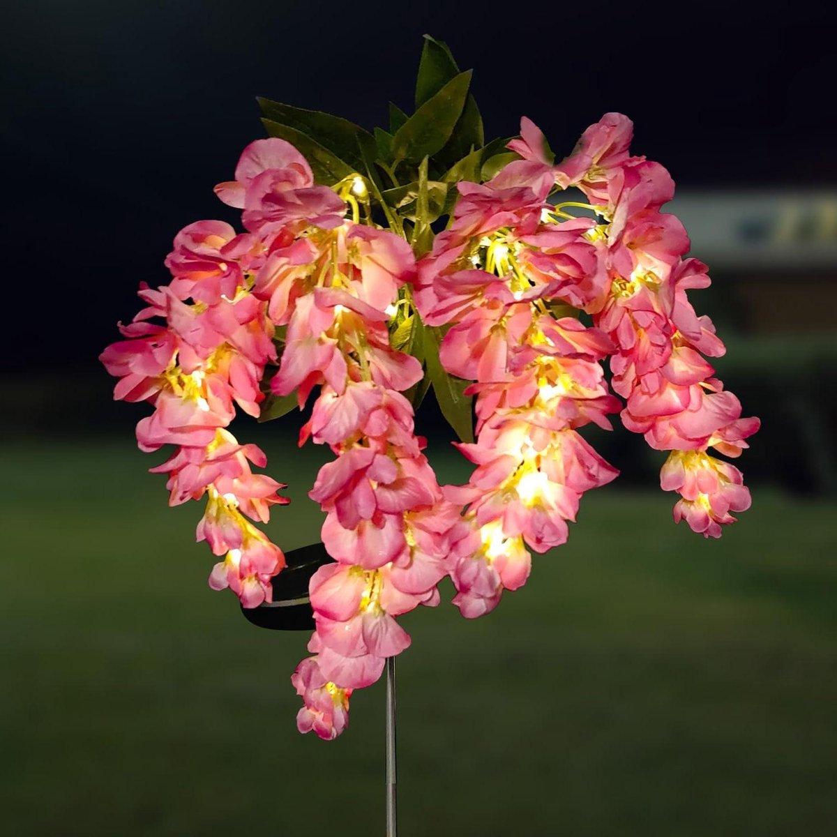 Solar tuinverlichting op zonne-energie IP65 waterproof - 2 verlichtingsmodi - blauwe regen - buiten zonne-omheining lichten - tuin patio werf - 1pack roze. tuinverlichting op zonneenergie