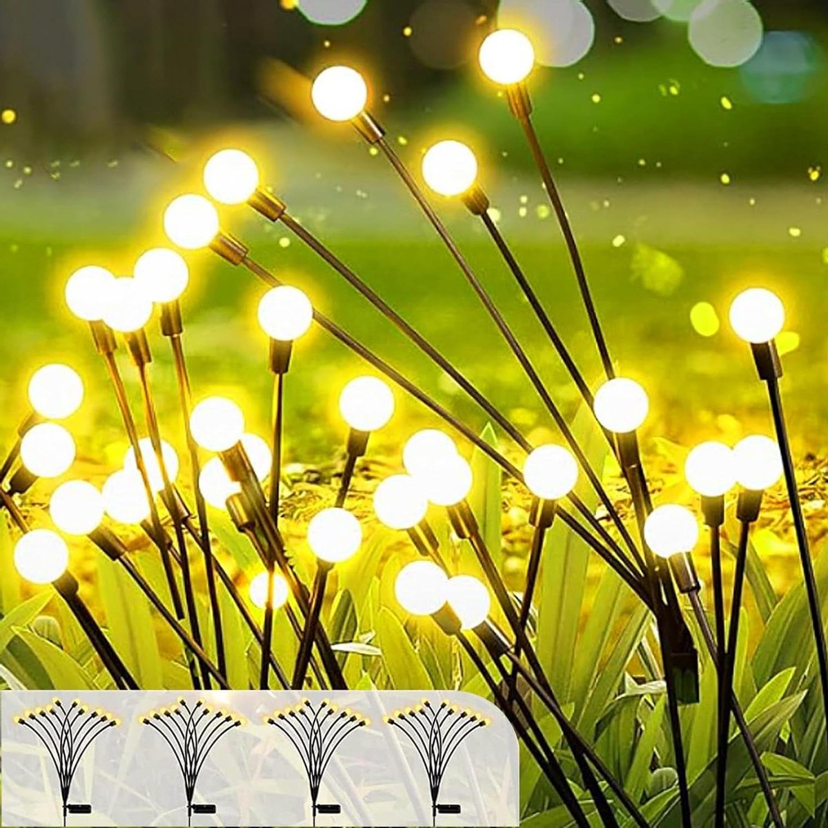 4 stuks tuinverlichting op zonne-energie - IP65 waterdicht - warmwit - buitenverlichting voor tuin, pad en patio tuinverlichting op zonneenergie