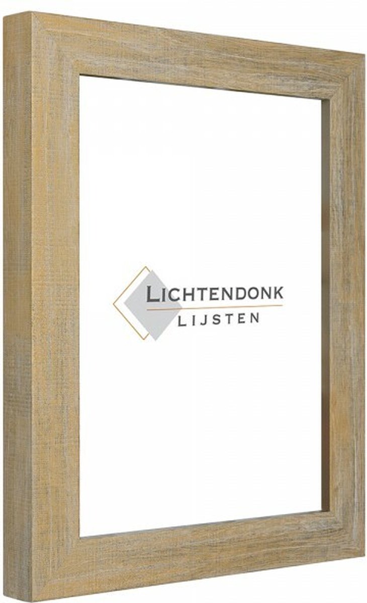 Lichtendonk Fotolijst Gold Grey Wash - Fotomaat 28x35 - Ontspiegeld Glas - Art.nr. 55-547 Goud