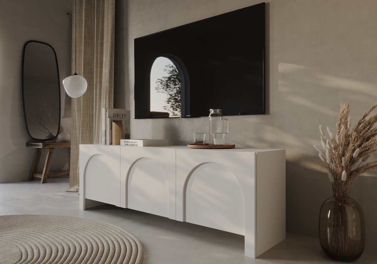 Meubel Square TV meubel Salamia - Mat Wit - 150cm - TV kast