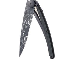 Deejo - 1GC000108 - Zakmes - roestvrij staal en Koolstofvezel - Serrated 37g - Young Timer