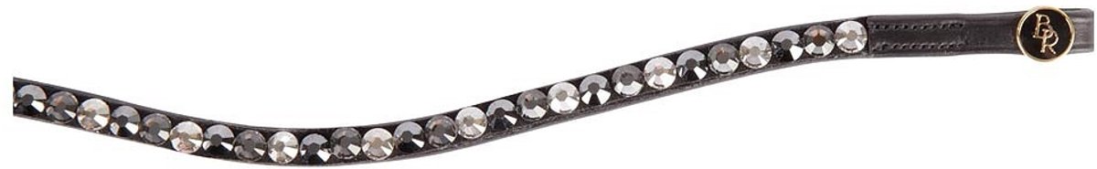 Frontriem gebogen Swarovski hotfix triple-tone Black - Pony | Frontriemen paard