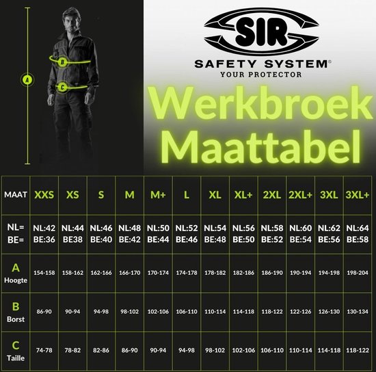 SIR SAFETY MISTRAL Hi-Vis Werkbroek HEREN Veiligheidsbroek Geel - Reflecterend - Met Kniezak - Versterkte Zakken - EN ISO 20471
