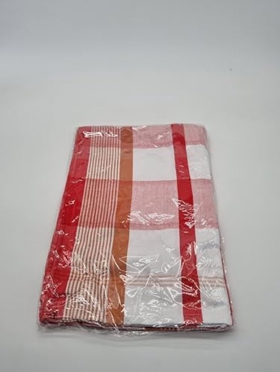 Zollner Set van 5 theedoeken, vaatdoeken, 50x70 cm, 100% katoen, roodgeruit