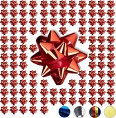 Relaxdays Cadeaustrikken - starbows - set van 100 - decoratie strikken - rood
