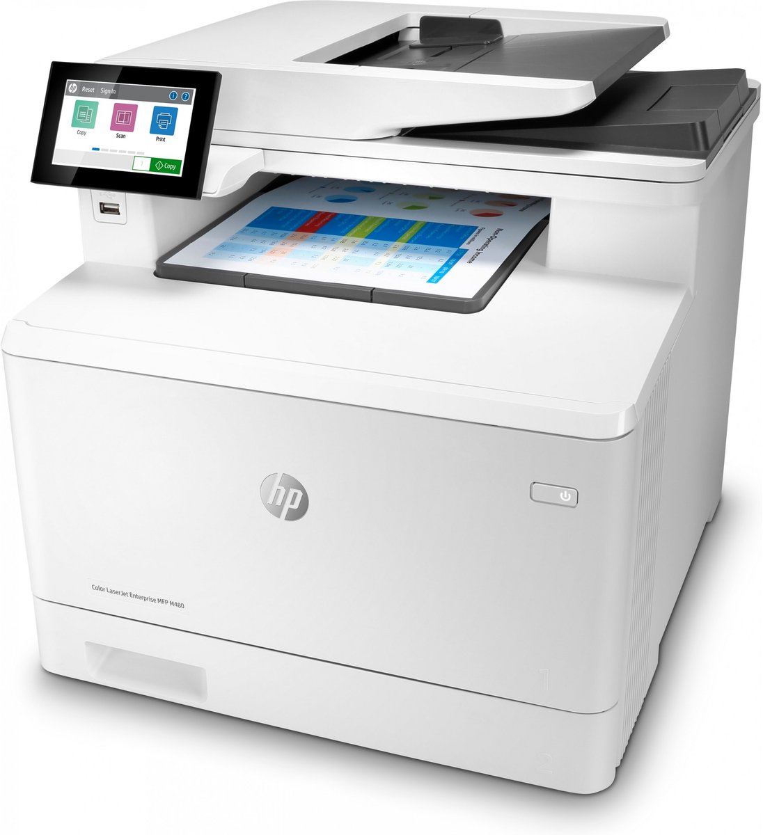 HP Color LaserJet Enterprise MFP M480f Color Printer voor Business Printen kopiëren scannen faxen Compact formaat; Optimale beveiliging; Dubbelzijdig printen; Automatische documentinvoer voor 50 vellen; Energiezuinig