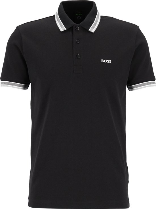 HUGO BOSS Paddy regular fit polo - heren polo korte mouw - zwart (contrast)