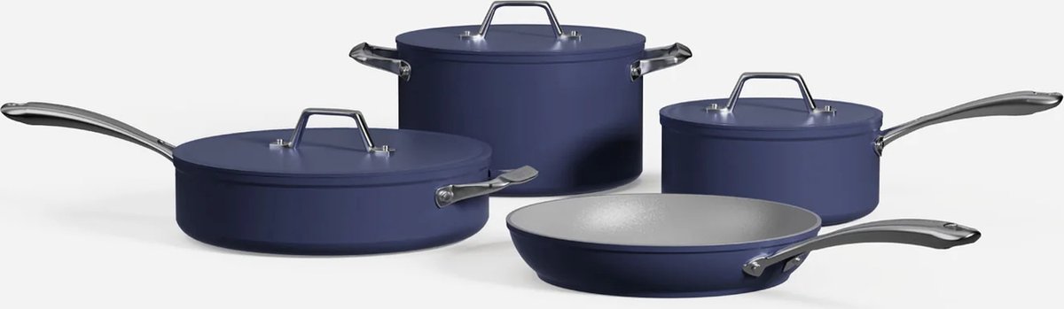 Ciarra Beyond 28cm Nonstick Frying Pan with Lid for All Types of Fire Including Induction - Blue