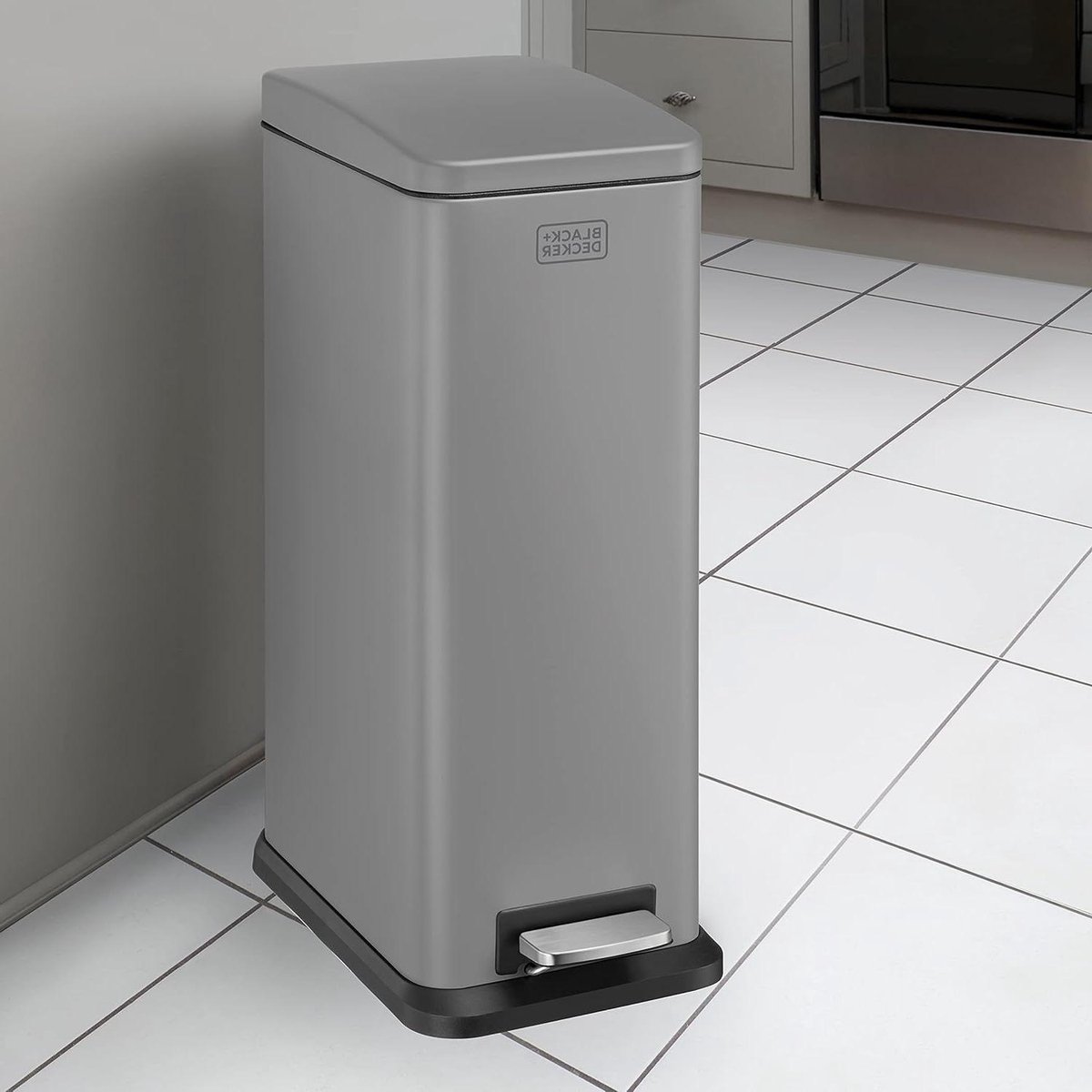Goedkoopste 20L-Grijs-Slimline-Pedaalemmer-met-Soft-Close-Deksel-roestvrij-staal-56cm-x-22cm-x-36cm-Hoge-Kwaliteit-Kantoor-Toebehoren pedaalemmer 50 liter