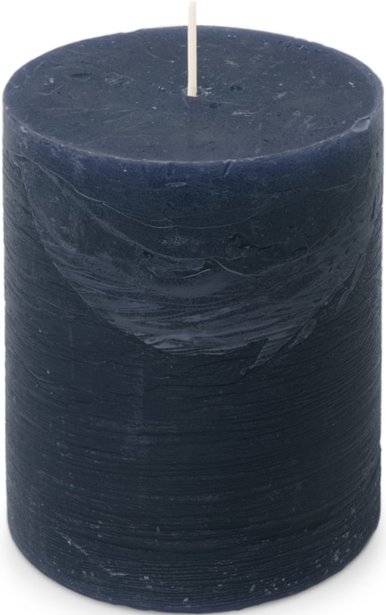 Kaars rustiek 100/130 mm donkerblauw Spaas