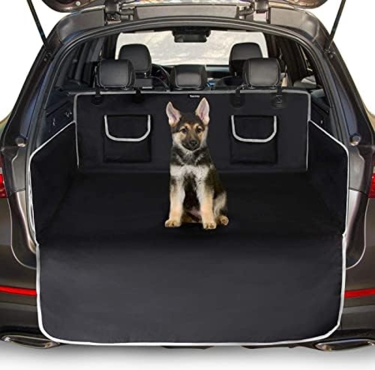 Kofferruimtebescherming voor honden, universele antislipdeken, bekledingsbeschermer met zijbescherming en bumperbescherming, waterdicht en aangroeiwerend, robuuste kofferruimtebeschermer voor honden, gemakkelijk schoon te maken