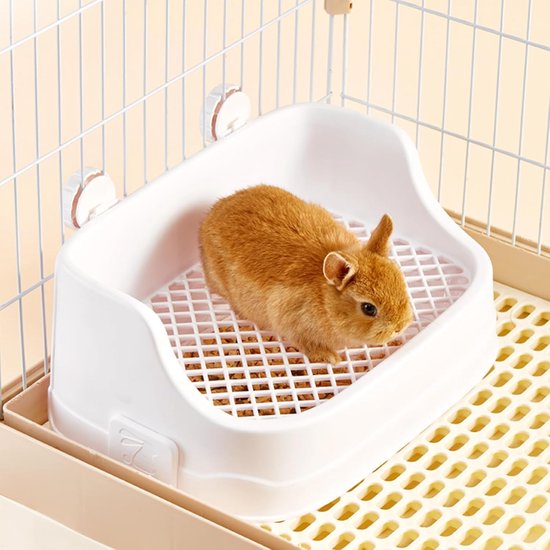Konijn Kattenbak, Bunny Hoek kattenbak Pan Klein Dier Wc Potje Trainer Beddengoed Doos voor Konijn Chinchilla Cavia Kooi Gebruik