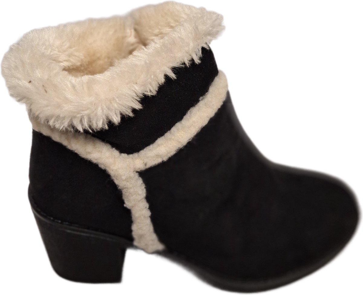 JUMEX-ENKELBOOTS-SUEDE-BORGVOERING-4 CM HAK-40