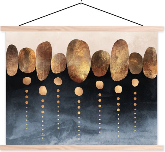 Porte-affiche avec affiche - Affiche scolaire - Or - Abstrait - Luxe - 60x45 cm - Lattes vierges