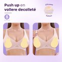 Push up en vollere decolleté met Shapetape siliconen tepelcovers. Voor en na effect.
