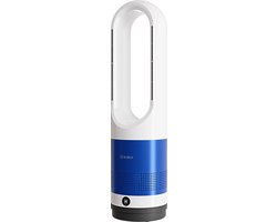 Foto: Sinji bladeless fan ventilatorkachel verwarming afkoeling heater timer en swing functie verschillende snelheden afstandsbediening wit blauw