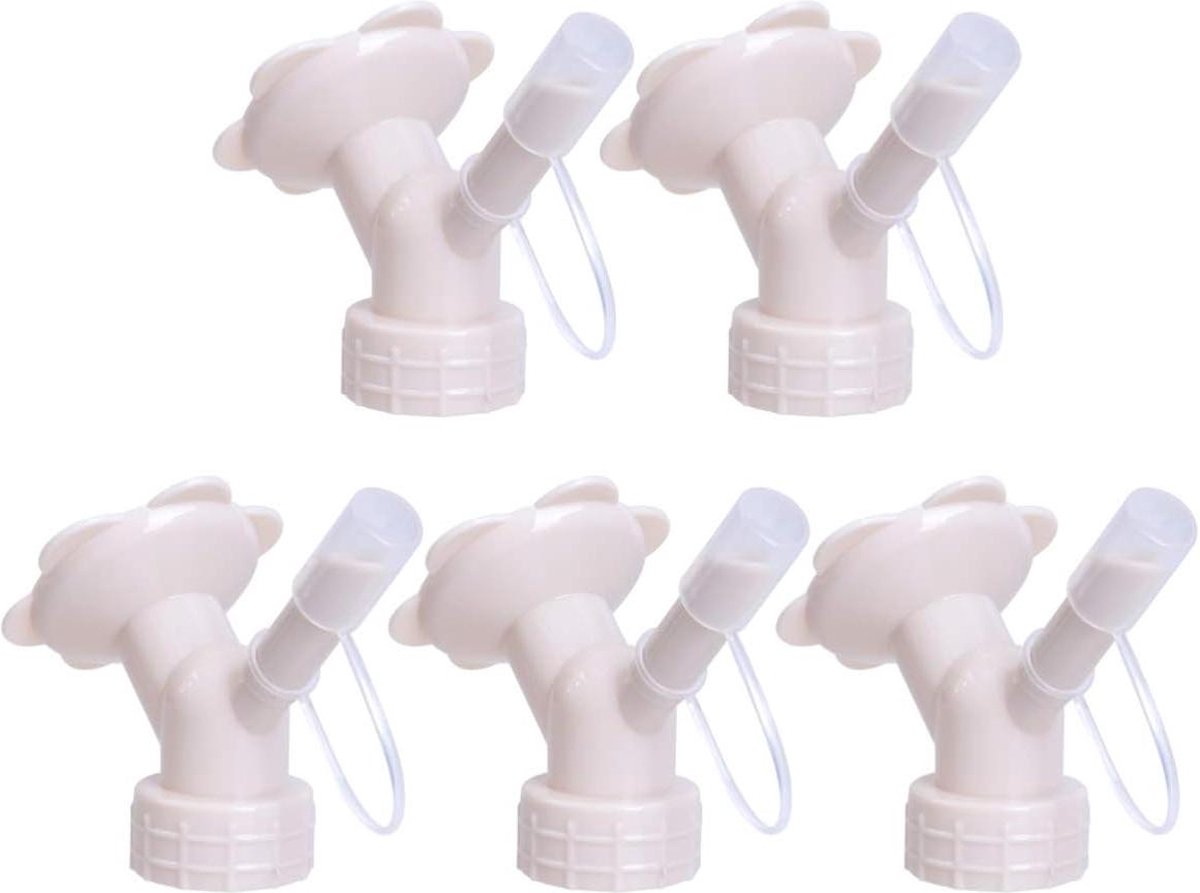 Top irrigatie gieter mini gietopzetstukken - 5 stuks - planten bloemen kamerplanten - sprinklermondstuk - tuinieren irrigatie accessoires - beige