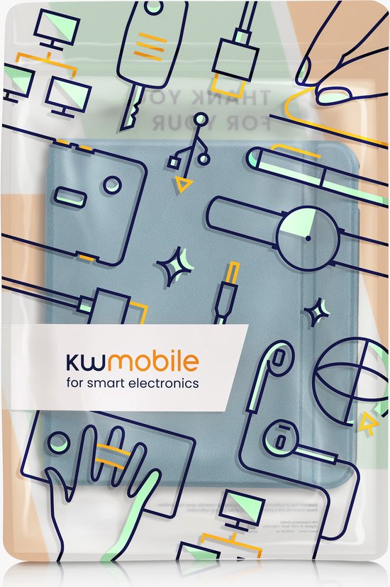 kwmobile e-reader hoesje geschikt voor Kobo Libra Colour hoes - E reader flip case met magnetische sluiting - Ereader cover in petrol van Merkloos — afbeelding 4