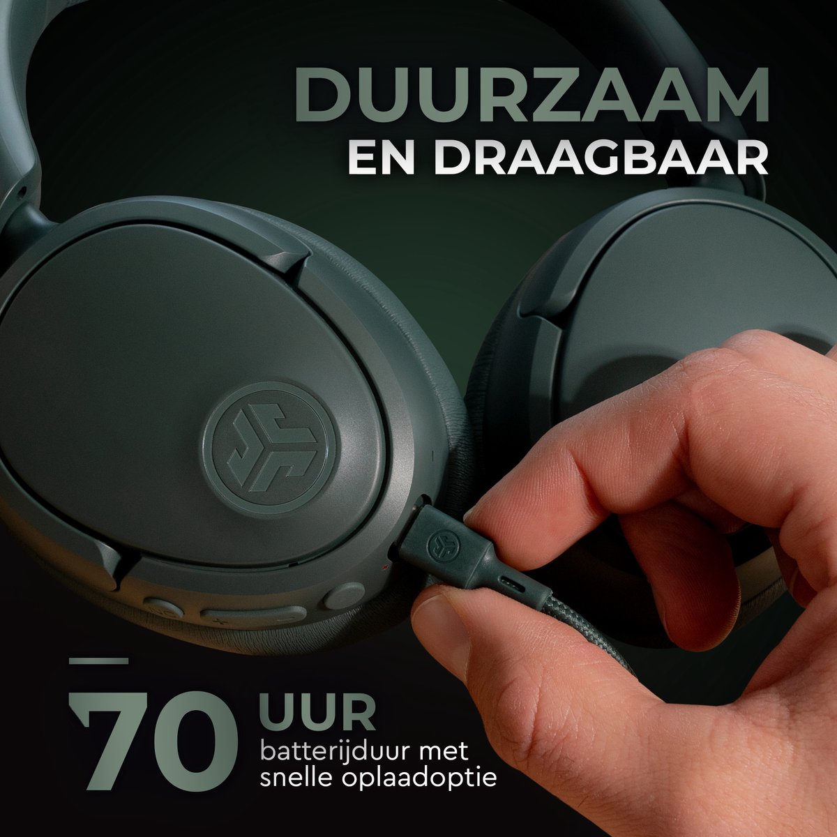 JLAB Jbuds LUX ANC Draadloze Koptelefoon Groen 70 Uur - afbeelding 3