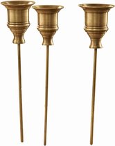 LOBERON Insteekkaarsenhouder set van 3 Lalley messing