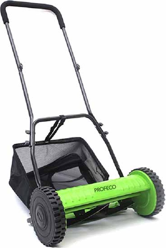 Profeco handmaaier 30 cm - Handgrasmaaier - Kooimesmaaier met 18L opvangbak - Instelbare maaihoogte
