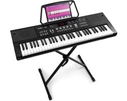 MAX KB15 Keyboard set voor beginners met keyboardstandaard - Ideaal voor beginners - Oplaadbare accu