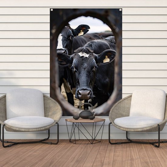 Affiche transparente - Affiche Vaches - Affiche Jardin Animaux - Décoration murale jardin - Tableau extérieur clôture - Décoration Jardin affiche jardin 40x60 cm