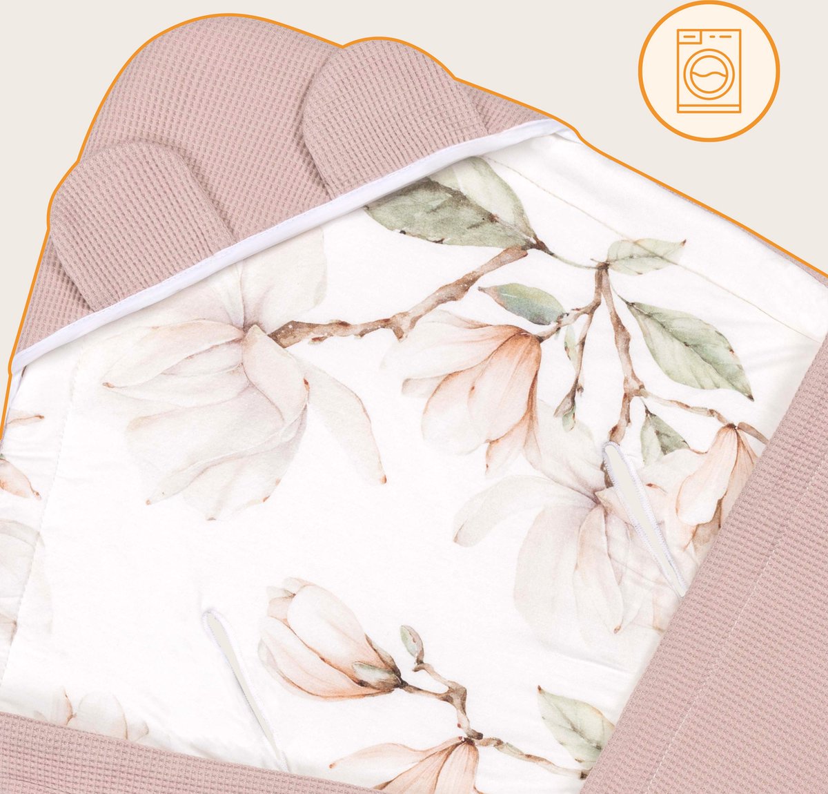 LIONELO Travel Swaddle Blanket Couverture Siège Auto Bébé 90x90 Cm Beige - 100% Coton