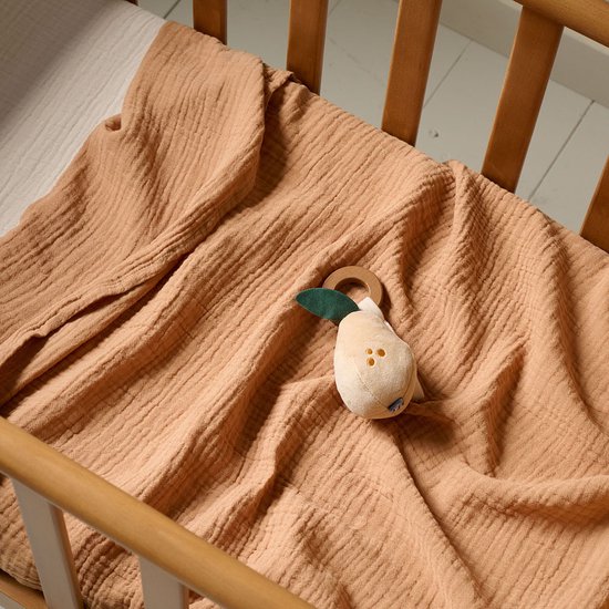 LANGUE 100 X 140 CM - DRAP BÉBÉ MOUSSELINE - CARAMEL