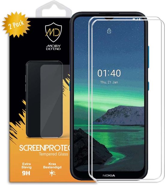 Lot de 2 Protecteurs d'écran Nokia 1.4, économiseurs d'écran en Glas trempé compatibles avec les MobyDefend | Protecteurs d'écran / Lunettes Convient pour: Nokia 1.4
