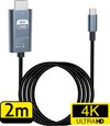 USB-C - HDMI 1.4 Femelle | 2 mètres | Noir