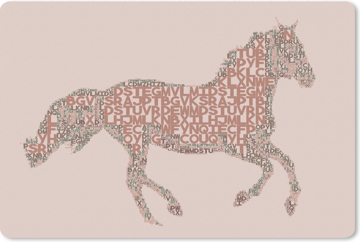 Muismat XXL 90x60 cm - Bureau onderlegger - Bureau mat Paard - Letters - Roze - Meisjes - Kinderen - Meiden - Bureaumat - Gaming mousepad xl - Bureaulegger groot - Computer deskmat