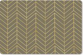 Muismat XXL - Bureau onderlegger - Bureau mat - Patronen - Lijn - Groen - Goud - 90x60 cm - XXL muismat