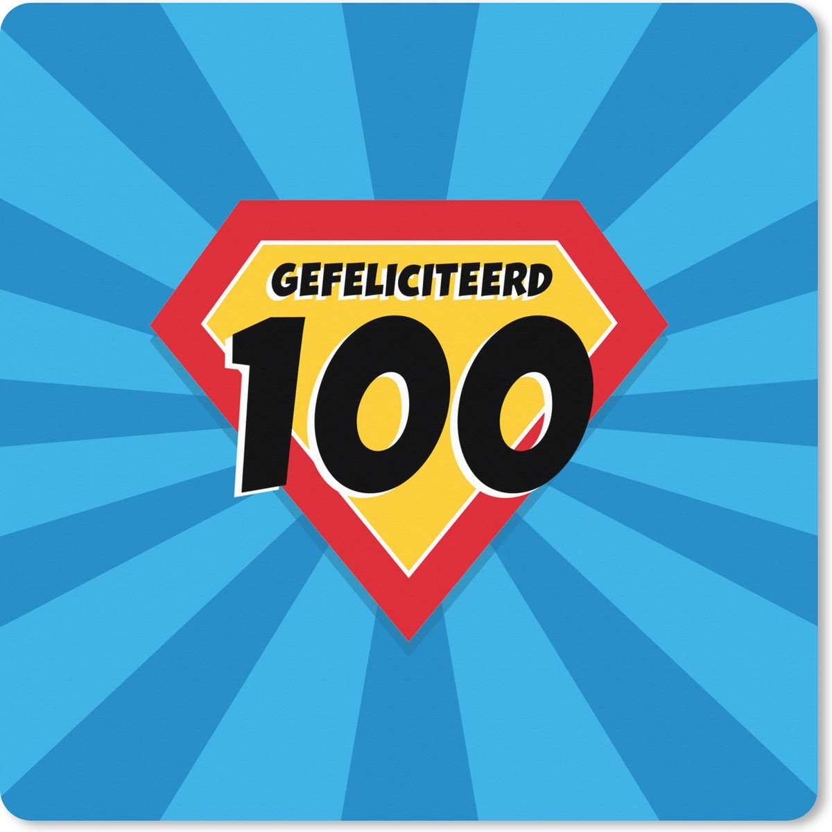 Muismat XXL 40x40 cm - Bureau onderlegger - Bureau mat Jubileum - Jarig - Verjaardag - Bureaumat - Gaming mousepad xl - Bureaulegger groot - Computer deskmat